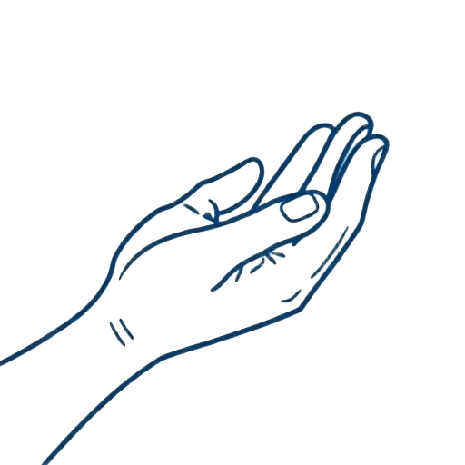Cupped hand — symbol of Kaph